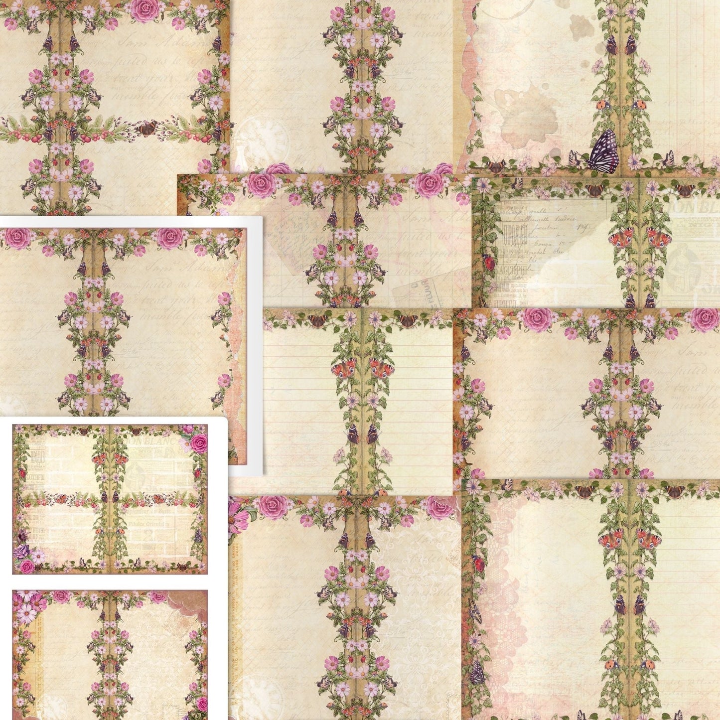 Natures Garden/Butterflies, Bugs & Berries Junk Journal Kit Bundle. (digital download)