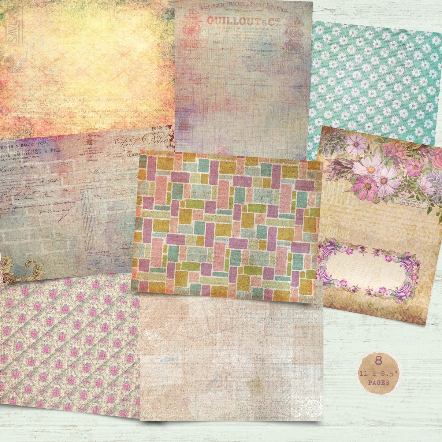 Natures Garden Cools & Warm 8 Paper Pack. (digital download)
