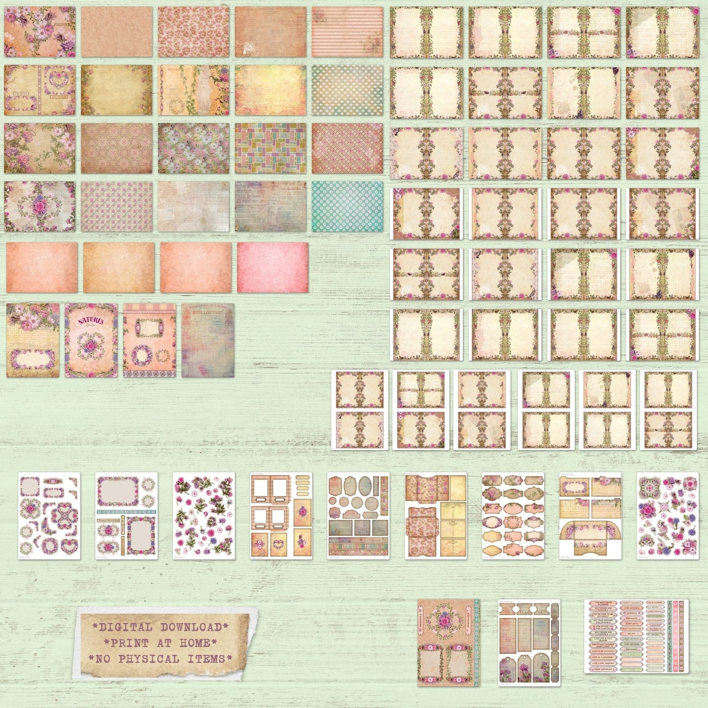 Natures Garden Junk Journal Kit. (digital download)