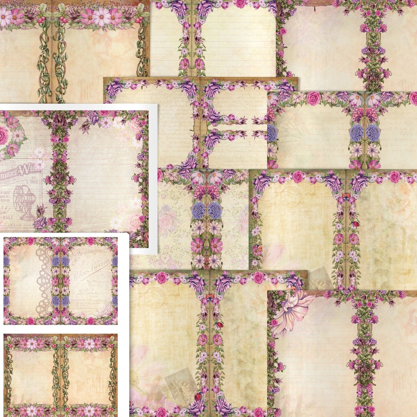 Natures Garden/Butterflies, Bugs & Berries Junk Journal Kit Bundle. (digital download)