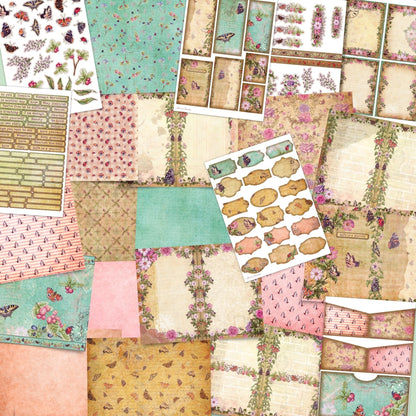 Natures Garden/Butterflies, Bugs & Berries Junk Journal Kit Bundle. (digital download)