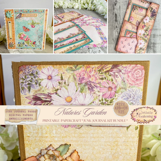 Natures Garden/Butterflies, Bugs & Berries Junk Journal Kit Bundle. (digital download)